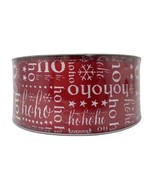 2.5&quot; Wide X 50 Yards Premium Wired Holiday Ribbon - Red With White HOHOHO - £19.55 GBP