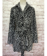 CHICO&#39;S Womens Faux Fur Belted Coat Jacket Leopard Cheetah Animal Print ... - £54.20 GBP