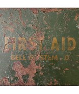 First Aid Kit Bell System D Complete (-booklet) 1940s Rusted Metal Box E30 - $80.75 CAD
