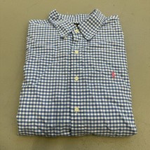 Polo Ralph Lauren Slim Fit Checkered Button Down Mens 2XL - Blue With Pi... - £13.94 GBP