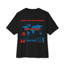 Unisex Oversized T-shirt Peace Y2K Style - £23.60 GBP