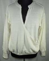 NEW, Women&#39;s Size M, Free People Off White Drapey Long Sleeve Wrap-Front Sweater - £47.18 GBP