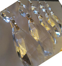 20Pcs TearDrop 50mm Chandelier Replacement Crystal Prism With Gold Conne... - £19.29 GBP