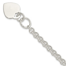 Silver Polished Engraveable Heart Bracelet QG3275 - $132.53