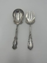 Gorham Ornate Silver Plate Serving Fork And Spoon Antique Aurora Dining Serve - £44.04 GBP