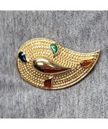 AVON Paisley Brooch Gold Tone 1980s Textured Teardrop Goldtone Pin - £4.78 GBP