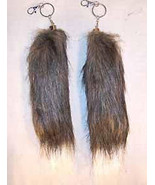 FOX TAIL KEY CHAIN DARK BROWN  WITH WHITE TIP foxes wild animal  novelty... - $90.24 MXN