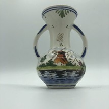 Vintage Delft Holland Windmill Vase 5.25 inch Porcelain Vase with Handle... - $27.07