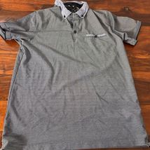 Denim &amp; Flower Men's Gray Short Sleeve Polo Shirt Size M Casual - $15.25