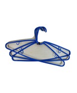 Hangers Plastic Set of 3 Dynamic Blue With Tie Scarf Strap Hooks - £16.09 GBP