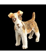 Airedale or French Wire Fox Terrier Resin 2.5&quot; Figurine, Brown &amp; White - $21.23 CAD