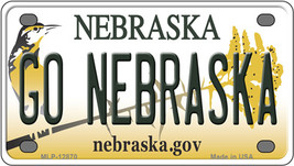 Go Nebraska Novelty Mini Metal License Plate Tag - $282.49 MXN