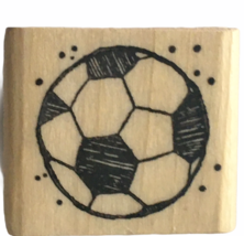 Hook&#39;s Lines &amp; Inkers Rubber Stamp Soccer Ball Play Sports Card Making Craft Art - £3.95 GBP