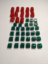 Lot Of (46) Red And Green Monopoly House And Hotel Pieces - £7.90 GBP