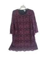 Charter Club Woman 2x Maroon Short Sleeve lace Knee Length Dress - $12.00