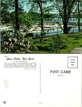 New York(NY) Glen Falls Adirondacks Hudson River Purple Flowers Vintage Postcard - £7.51 GBP
