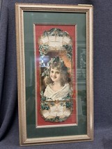 Framed Matted 1904 Christmas Holly Metropolitan Life Insurance Calendar 16”x29” - £42.71 GBP