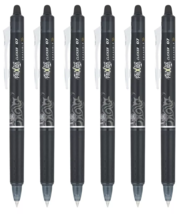 Pilot Frixion Clicker Erasable Black Gel Ink Pens Fine 0.7mm Retractable 6 pc - £11.00 GBP