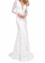 Jovani long sleeve lace wedding gown size 10 - €321,18 EUR