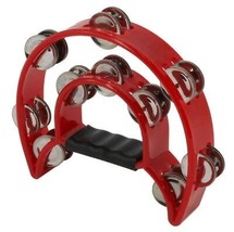 Double Row Metal Tambourine - Red - £20.75 GBP