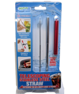 HiDR8 - Telescoping Stainless Steel Straw with Brush &amp; Key Ring Metal Ca... - $9.49