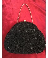 Vintage La Regale Black Beaded Evening Bag Clutch Handmade British Hong ... - £22.51 GBP