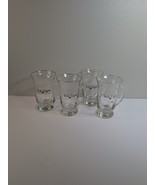 Set Of 4 Irish Coffee Hot / Cold Clear Gold Rimmed Footed Mugs 4in - $526.87 MXN