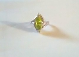 Cubic Zirconia Ring With Yellow Stone - Size 6 - £9.42 GBP