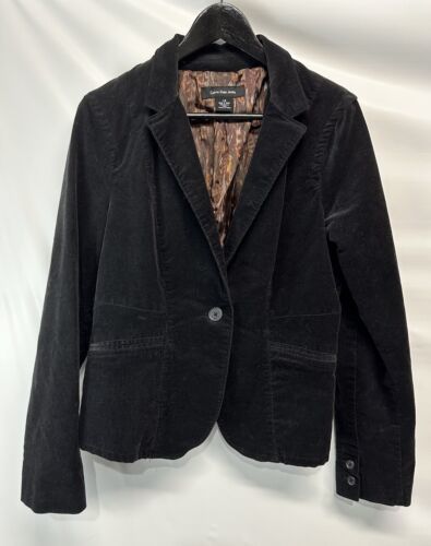 Primary image for Calvin Klein Jeans Corduroy Lined Jacket Blazer  Rich Black Stretch L