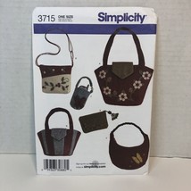 Simplicity 3715 Washed Felt Accessories Bag Purse Tote Clutch - £10.30 GBP