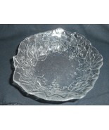 ARCOROC CRIS D&#39;ARQUES Mallory Clear Glass Bowl Embossed Grapes &amp; Leaves ... - £7.46 GBP