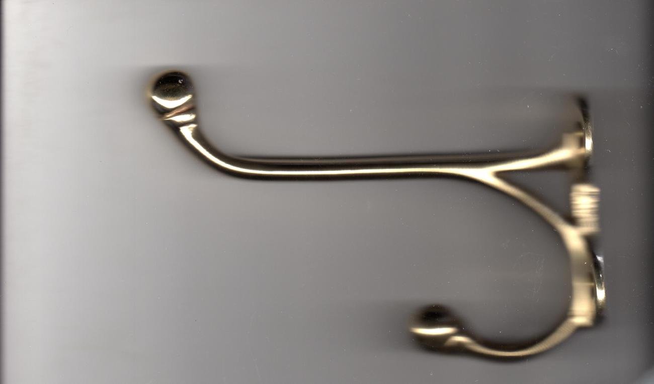 Coat and Hat Hook Brass -Solid Forged Brass - $8.85