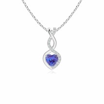 ANGARA Tanzanite Infinity Heart Pendant Necklace with Diamonds in 925 Silver - £196.02 GBP
