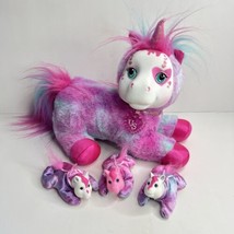 Unicorn Surprise Plush Pink Purple Tie Dye with 3 Babies Stuffed Animal Toy 10" - £18.03 GBP