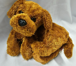 Ty Classic Dobbs Dog Plush 12&quot; Shaggy Brown TySilk Laying Stuffed Animal... - $29.69