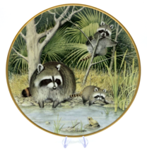 Curious Racoons at an April Pond The Woodland Year Signature Edition Pla... - £7.98 GBP