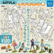 Kaiyodo Artpla Yurucamp (Capsule Version) Set of 4 Unpainted Unassembled... - $34.05