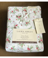 Laura Ashley Cotton Percale Christmas Holly Berries Pinecone  King sheet... - $2,523.50 MXN