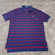Polo Ralph Lauren Shirt Mens XL Blue Red Polo Striped Pony Logo - £14.73 GBP
