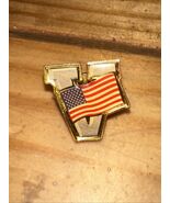 Vintage V for Victory - American USA Flag Gold Tone Lapel Pin - $4.90
