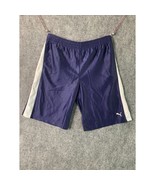 Puma Boys Size Large Navy Blue White Shorts Basketball Pull On Sport Gym - $11.87