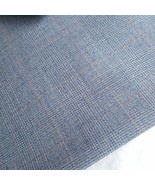 3.22 yds High End European Glen Plaid Wool Blue Gray Suiting Fabric 59&quot; ... - $124.00