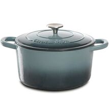 Crock Pot Artisan 5 Quart Round Enameled Cast Iron Dutch Oven in Slate Gray - $81.18
