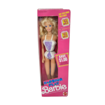 Vintage 1990 Mattel Fashion Play Blonde Barbie Doll # 9629 Stamps Original Box - £24.51 GBP
