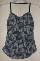 New Womens Liz Lange) Maternity Black &amp; White Print Tankini Swimsuit Top Size S - £18.58 GBP