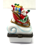 Perjinkities Midwest Porcelain Christmas Santa in Sleigh Mini Trinket Hi... - $276.80 MXN