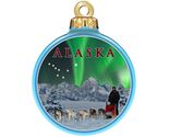 Alaska with Northern Lights and Dog Sled Christmas Tree Ornament - $10.99