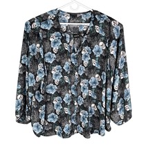 Torrid Top Georgette Pintuck Button Front Blouse 5X 28 Skulls Floral New - $29.00