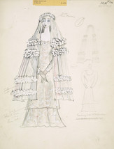 11971.Decor Poster.Room wall.Home vintage interior art.Bridal dress drawing - £13.75 GBP+