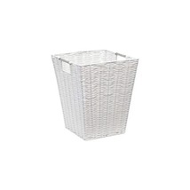 ARPAN Waste Paper Bin White Resin Plastic Strong Square Basket Storage I... - £29.70 GBP